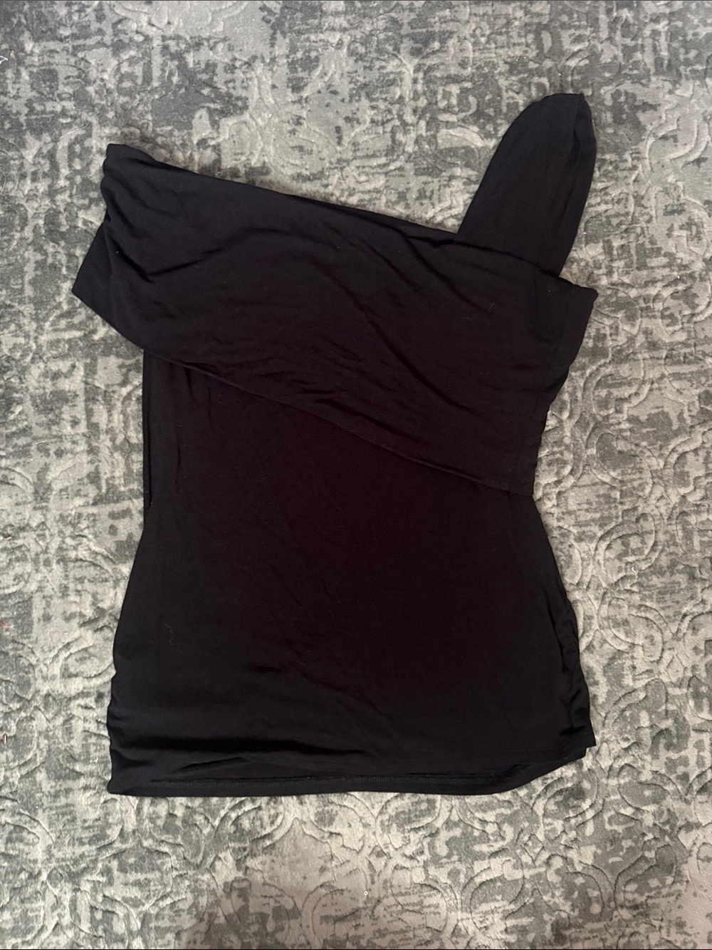 BCBGMaxAzria Black One-Shoulder Top